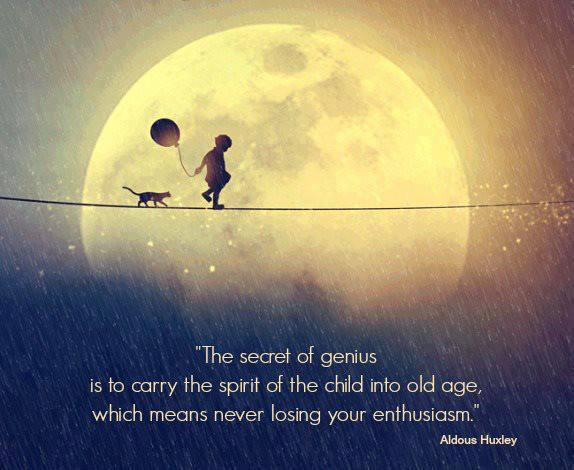 Moon and boy quote by Huxley